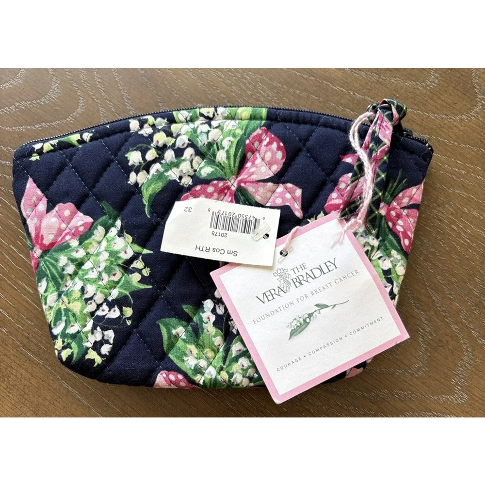 NWT VTG Vera Bradley Return to Happiness Pattern Makeup Bag Y2K Retired‎ 1st Ed.